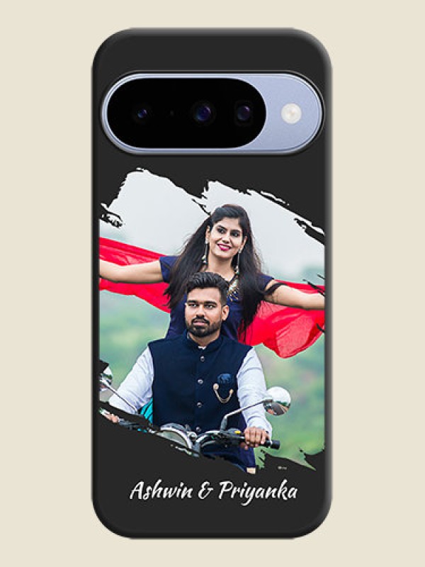 Custom Grunge Brush Strokes on Photo On Space Black Custom Soft Matte Mobile Back Cover - Google Pixel 10 5G