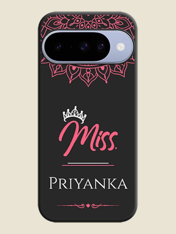 Custom Mrs Name with Floral Design On Space Black Custom Soft Matte Mobile Back Cover - Google Pixel 10 5G