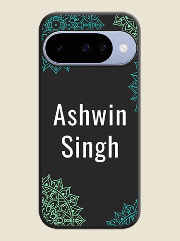 Custom Your Name with Floral Design On Space Black Custom Soft Matte Mobile Back Cover - Google Pixel 10 5G