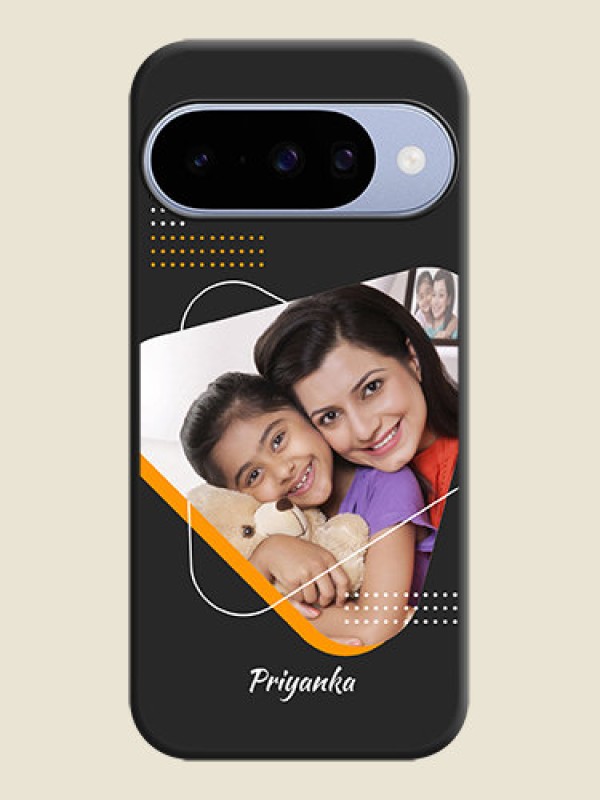 Custom Yellow Triangle on Photo On Space Black Custom Soft Matte Mobile Back Cover - Google Pixel 10 5G
