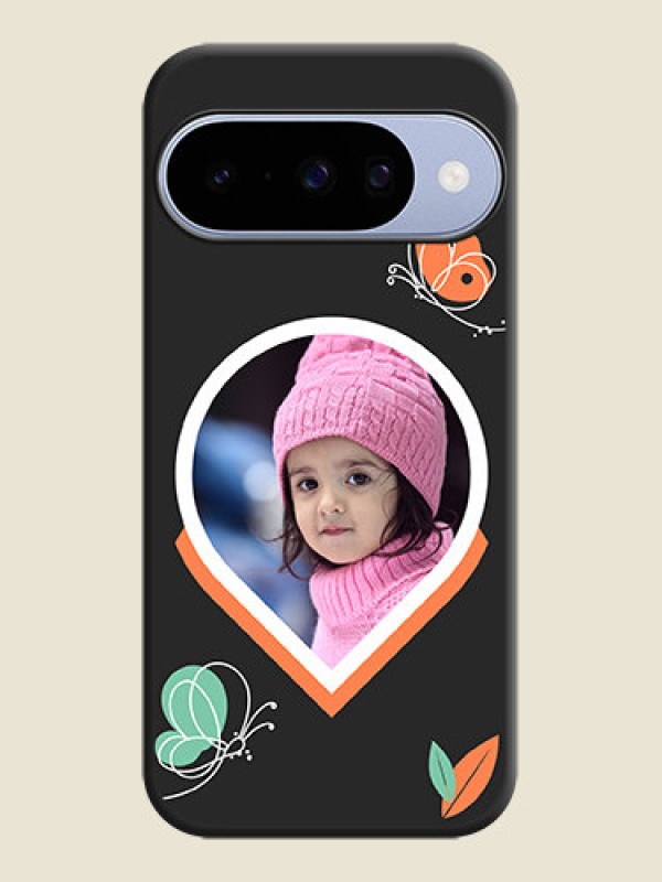 Custom Upload Pic With Simple Butterly Design On Space Black Custom Soft Matte Mobile Back Cover - Google Pixel 10 5G