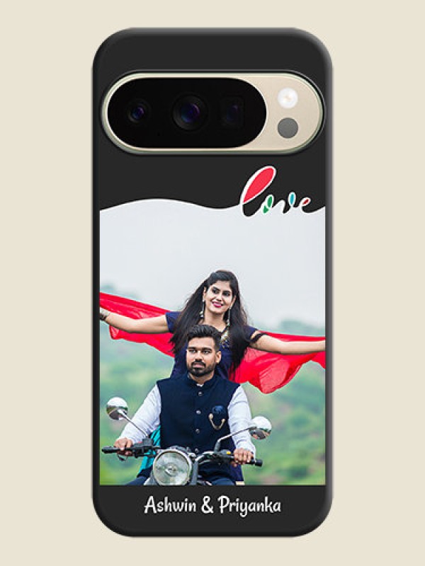 Custom Fall in Love Pattern with Picture on Photo On Space Black Custom Soft Matte Mobile Back Cover - Google Pixel 10 Pro 5G