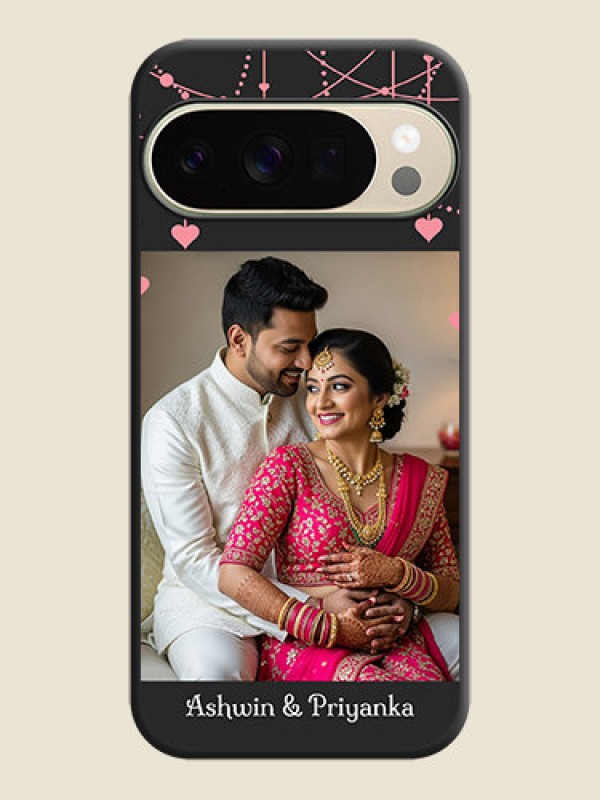 Custom Pink Love Hangings with Text On Space Black Custom Soft Matte Mobile Back Cover - Google Pixel 10 Pro 5G