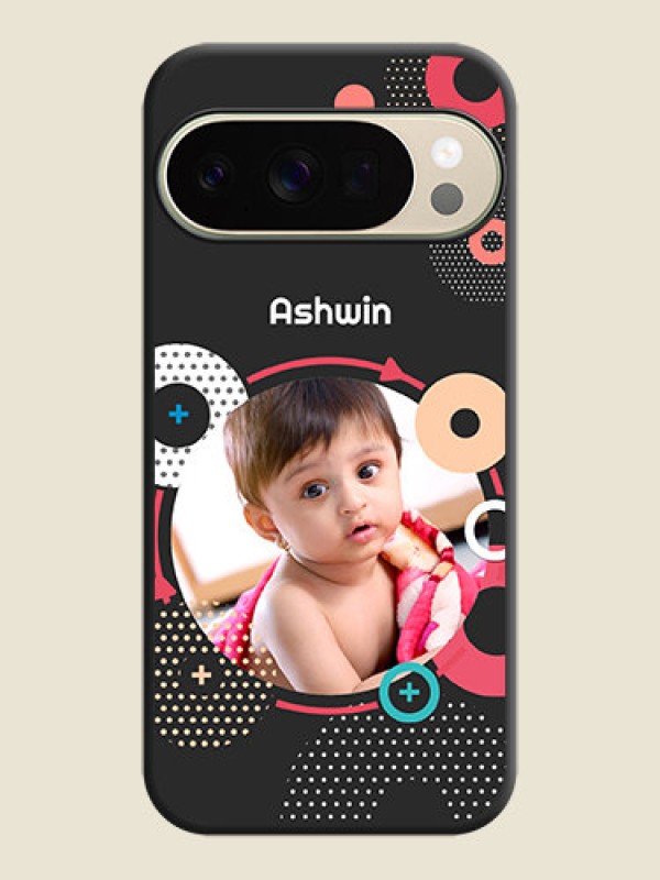 Custom Multicoloured Round Image On Space Black Custom Soft Matte Mobile Back Cover - Google Pixel 10 Pro 5G