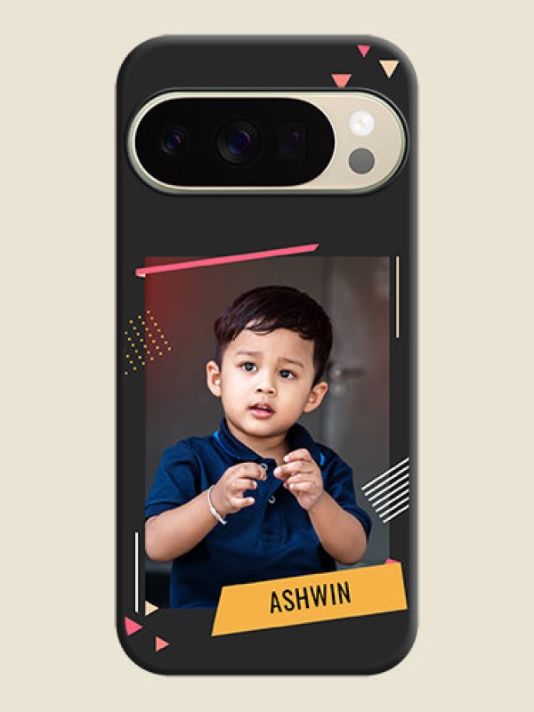 Custom Photo Frame with Triangle Small Dots on Photo On Space Black Custom Soft Matte Mobile Back Cover - Google Pixel 10 Pro 5G
