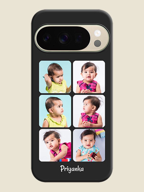 Custom Floral Art with 6 Image Holder on Photo On Space Black Custom Soft Matte Mobile Back Cover - Google Pixel 10 Pro 5G
