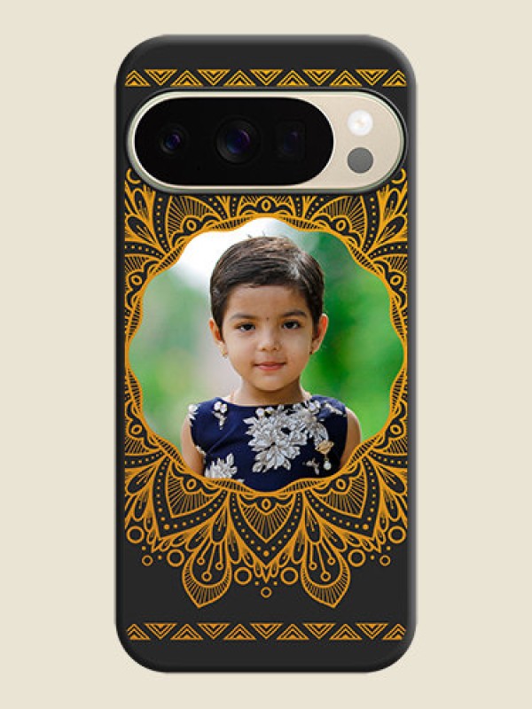 Custom Round Image with Floral Design On Space Black Custom Soft Matte Mobile Back Cover - Google Pixel 10 Pro 5G