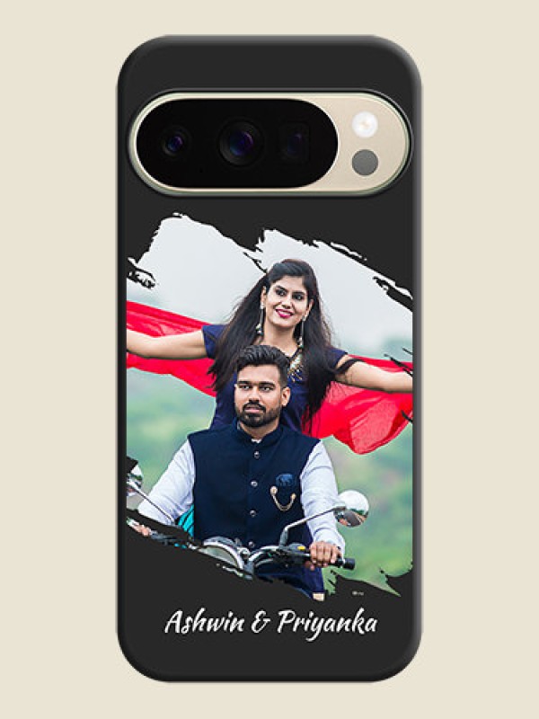 Custom Grunge Brush Strokes on Photo On Space Black Custom Soft Matte Mobile Back Cover - Google Pixel 10 Pro 5G