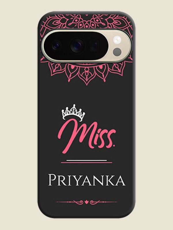 Custom Mrs Name with Floral Design On Space Black Custom Soft Matte Mobile Back Cover - Google Pixel 10 Pro 5G