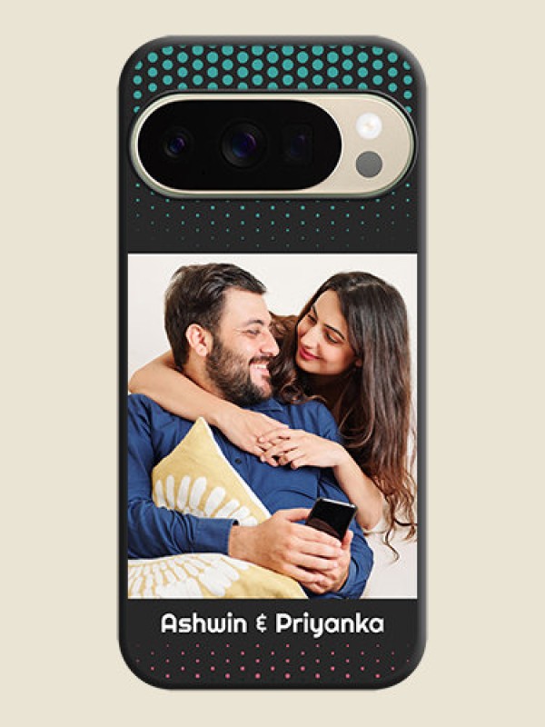 Custom Faded Dots with Grunge Photo Frame and Text On Space Black Custom Soft Matte Mobile Back Cover - Google Pixel 10 Pro 5G