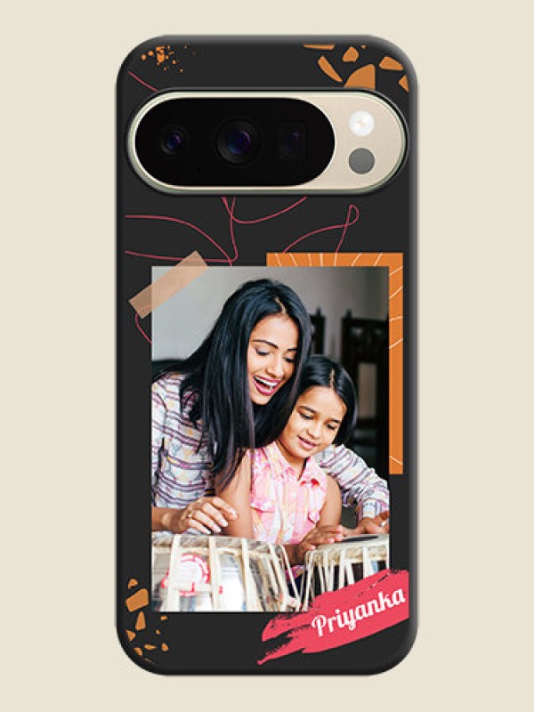 Custom Orange Photo Frame On Space Black Custom Soft Matte Mobile Back Cover - Google Pixel 10 Pro 5G