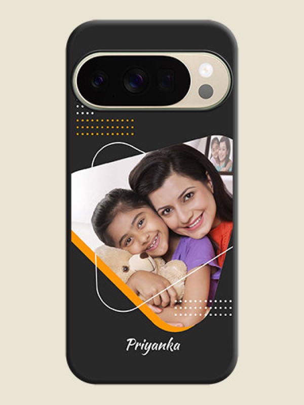 Custom Yellow Triangle on Photo On Space Black Custom Soft Matte Mobile Back Cover - Google Pixel 10 Pro 5G
