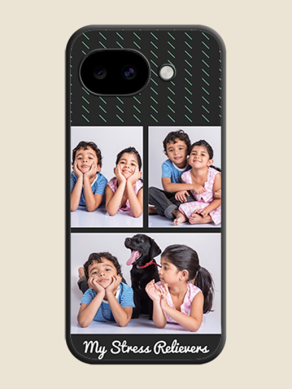 Custom Cross Dotted Pattern with 2 Image Holder On Space Black Custom Soft Matte Mobile Back Cover - Google Pixel 10A 5G