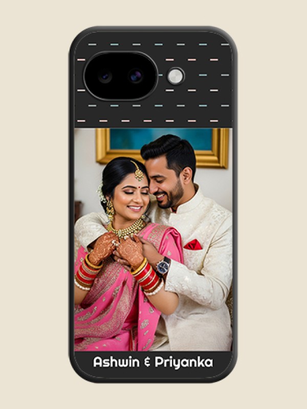 Custom Line Pattern Design with Text On Space Black Custom Soft Matte Mobile Back Cover - Google Pixel 10A 5G