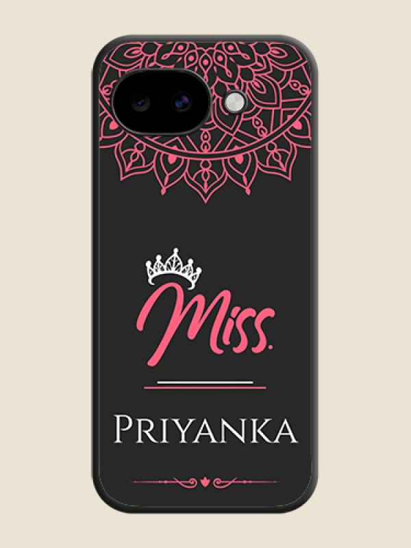 Custom Mrs Name with Floral Design On Space Black Custom Soft Matte Mobile Back Cover - Google Pixel 10A 5G