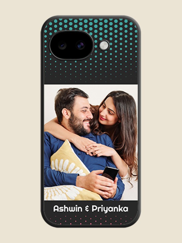 Custom Faded Dots with Grunge Photo Frame and Text On Space Black Custom Soft Matte Mobile Back Cover - Google Pixel 10A 5G