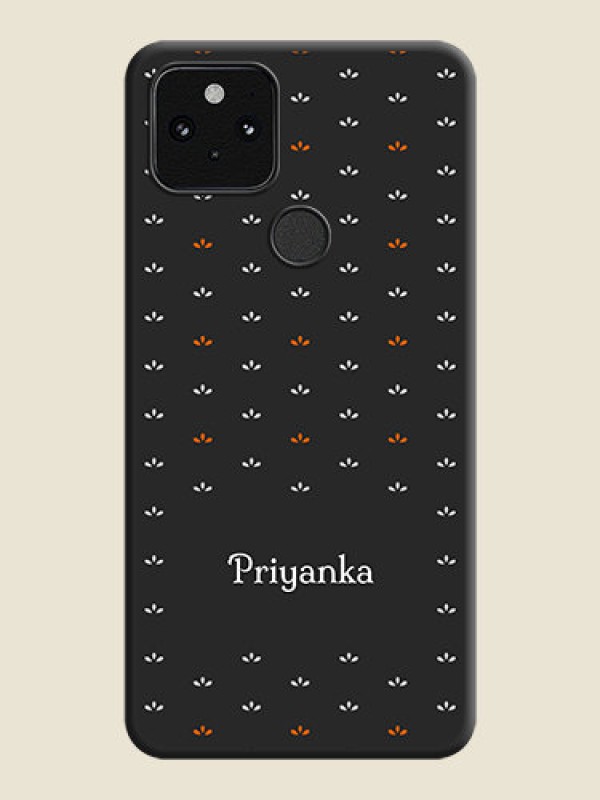 Custom Simple Pattern With Custom Text On Space Black Custom Soft Matte Mobile Back Cover - Pixel 5 5G
