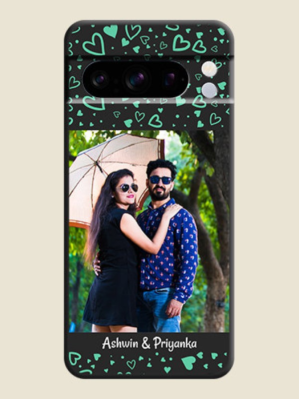 Custom Sea Green Indefinite Love Pattern on Photo On Space Black Custom Soft Matte Mobile Back Cover - Pixel 8 Pro 5G