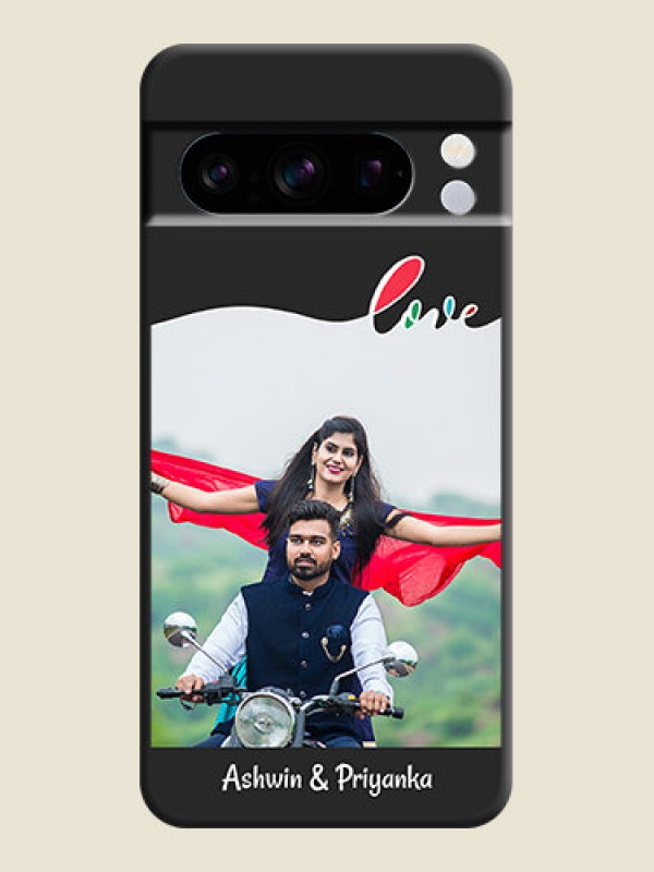 Custom Fall in Love Pattern with Picture on Photo On Space Black Custom Soft Matte Mobile Back Cover - Pixel 8 Pro 5G