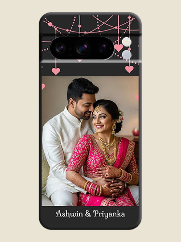 Custom Pink Love Hangings with Text On Space Black Custom Soft Matte Mobile Back Cover - Pixel 8 Pro 5G