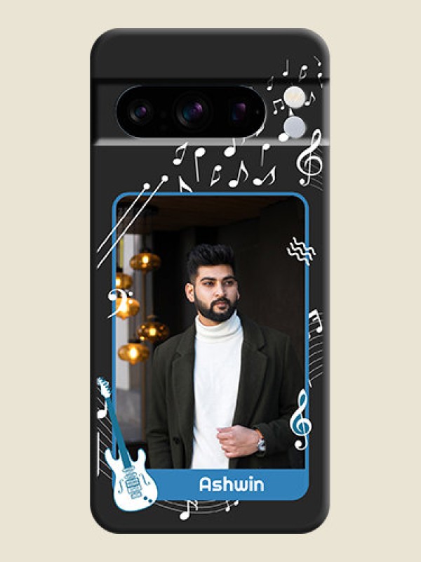 Custom Musical Theme Design with Text on Photo On Space Black Custom Soft Matte Mobile Back Cover - Pixel 8 Pro 5G