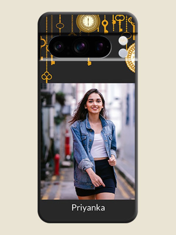 Custom Decorative Design with Text On Space Black Custom Soft Matte Mobile Back Cover - Pixel 8 Pro 5G