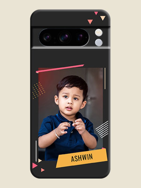 Custom Photo Frame with Triangle Small Dots on Photo On Space Black Custom Soft Matte Mobile Back Cover - Pixel 8 Pro 5G