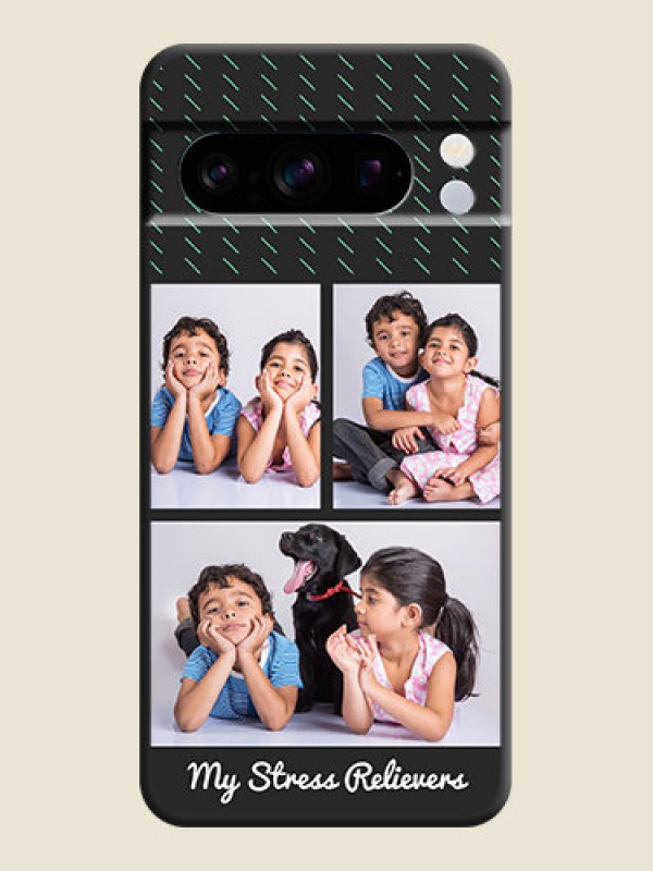 Custom Cross Dotted Pattern with 2 Image Holder On Space Black Custom Soft Matte Mobile Back Cover - Pixel 8 Pro 5G