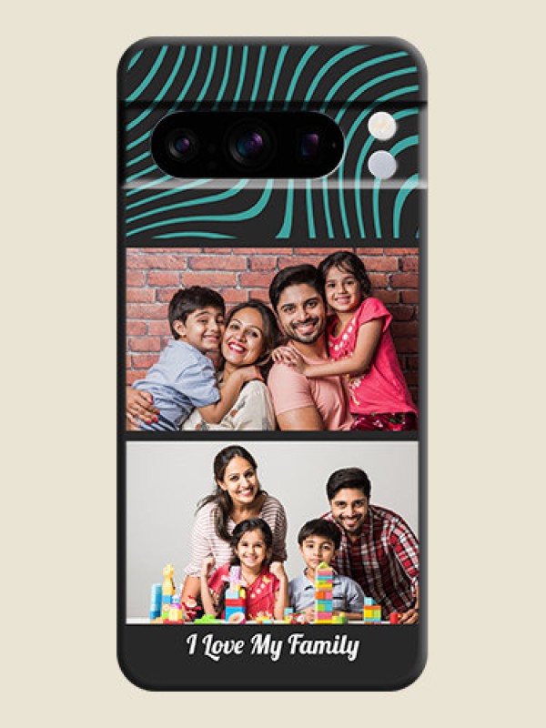 Custom Wave Pattern with 2 Image Holder On Space Black Custom Soft Matte Mobile Back Cover - Pixel 8 Pro 5G