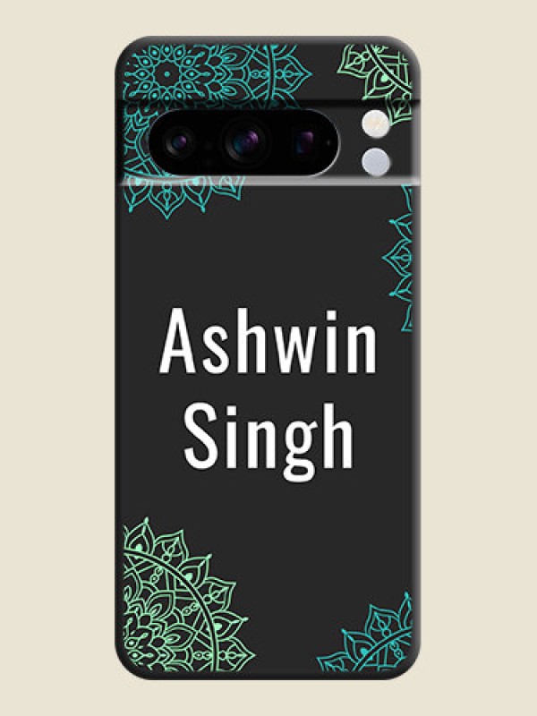Custom Your Name with Floral Design On Space Black Custom Soft Matte Mobile Back Cover - Pixel 8 Pro 5G