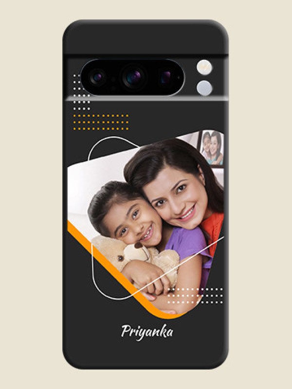 Custom Yellow Triangle on Photo On Space Black Custom Soft Matte Mobile Back Cover - Pixel 8 Pro 5G