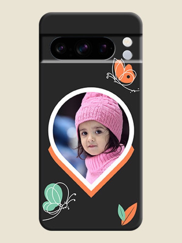 Custom Upload Pic With Simple Butterly Design On Space Black Custom Soft Matte Mobile Back Cover - Pixel 8 Pro 5G