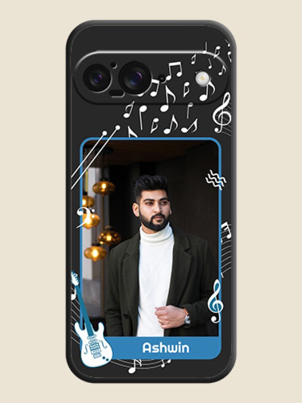 Custom Musical Theme Design with Text on Photo On Space Black Custom Soft Matte Mobile Back Cover - Google Pixel 9 5G