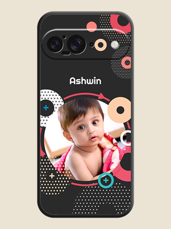 Custom Multicoloured Round Image On Space Black Custom Soft Matte Mobile Back Cover - Google Pixel 9 5G