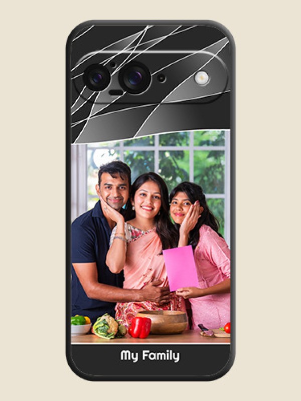 Custom Mixed Wave Lines on Photo On Space Black Custom Soft Matte Mobile Back Cover - Google Pixel 9 5G