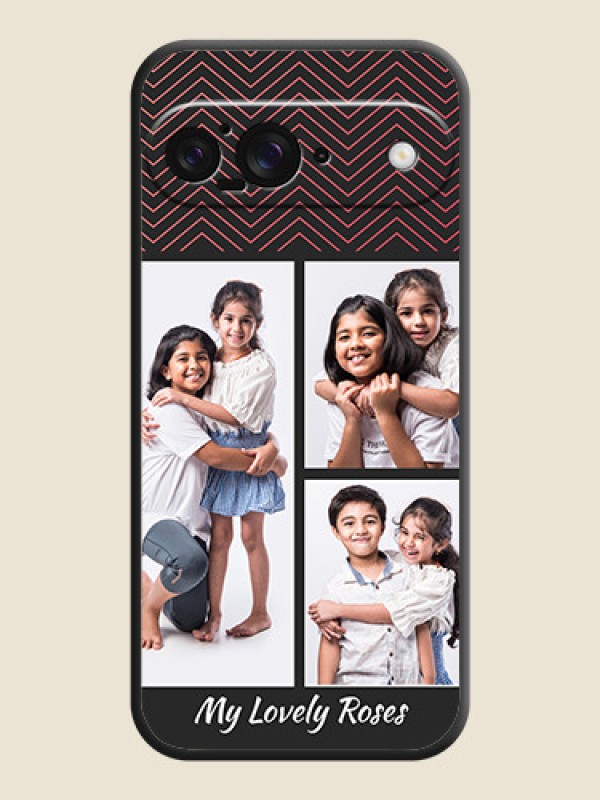 Custom Wave Pattern with 3 Image Holder On Space Black Custom Soft Matte Mobile Back Cover - Google Pixel 9 5G