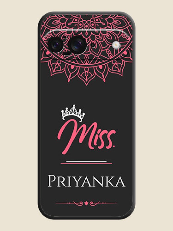 Custom Mrs Name with Floral Design On Space Black Custom Soft Matte Mobile Back Cover - Google Pixel 9 5G
