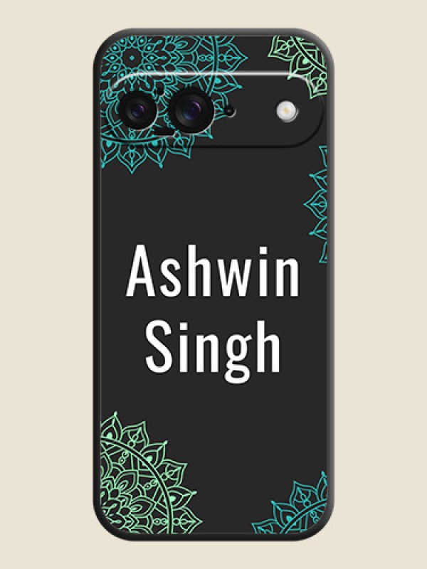 Custom Your Name with Floral Design On Space Black Custom Soft Matte Mobile Back Cover - Google Pixel 9 5G