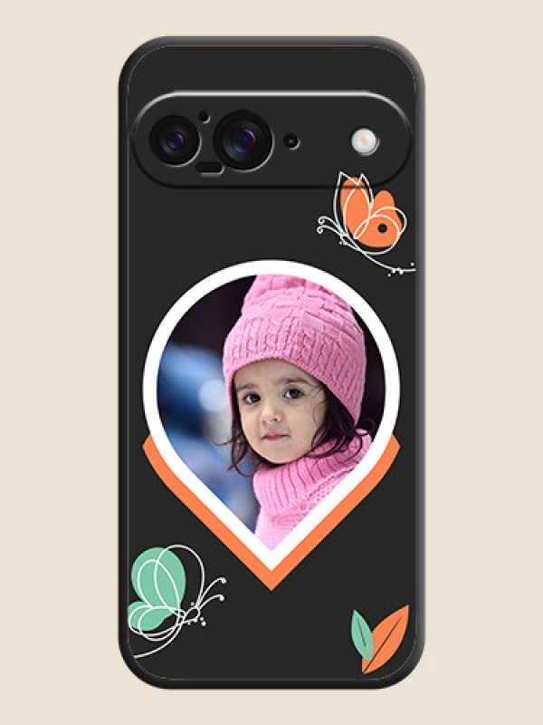 Custom Upload Pic With Simple Butterly Design On Space Black Custom Soft Matte Mobile Back Cover - Google Pixel 9 5G