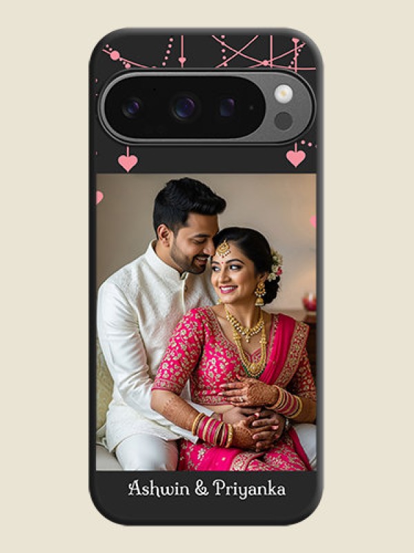 Custom Pink Love Hangings with Text On Space Black Custom Soft Matte Mobile Back Cover - Google Pixel 9 Pro 5G
