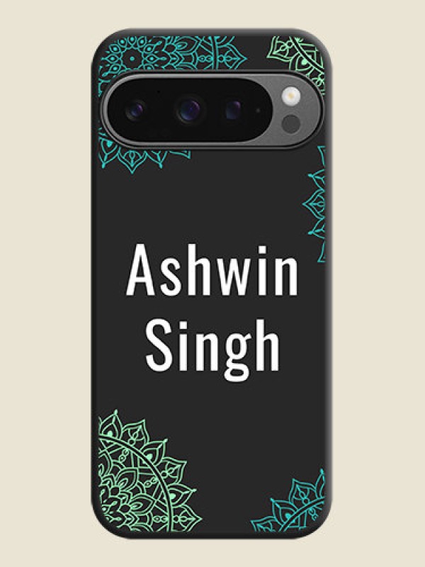 Custom Your Name with Floral Design On Space Black Custom Soft Matte Mobile Back Cover - Google Pixel 9 Pro 5G