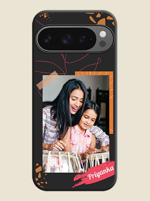 Custom Orange Photo Frame On Space Black Custom Soft Matte Mobile Back Cover - Google Pixel 9 Pro 5G