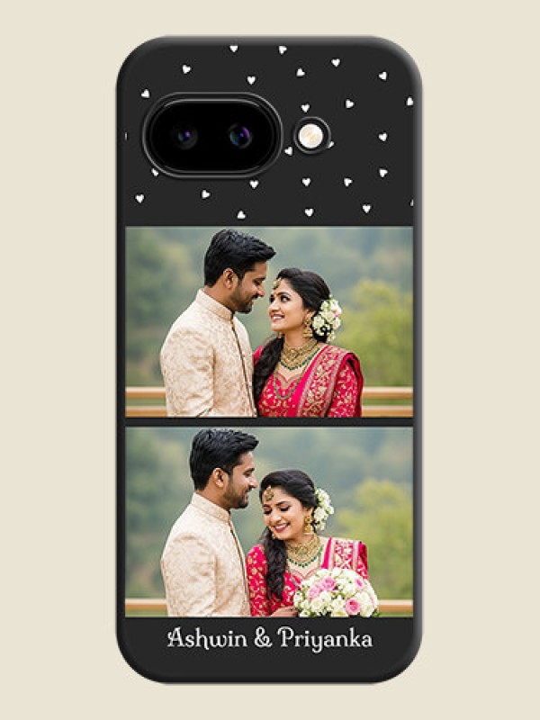 Custom Miniature Love Symbols with Name On Space Black Custom Soft Matte Mobile Back Cover - Google Pixel 9A 5G