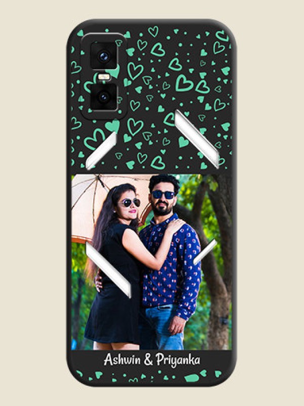 Custom Sea Green Indefinite Love Pattern on Photo On Space Black Custom Soft Matte Mobile Back Cover - Infinix GT 30 Pro 5G