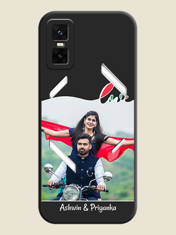 Custom Fall in Love Pattern with Picture on Photo On Space Black Custom Soft Matte Mobile Back Cover - Infinix GT 30 Pro 5G