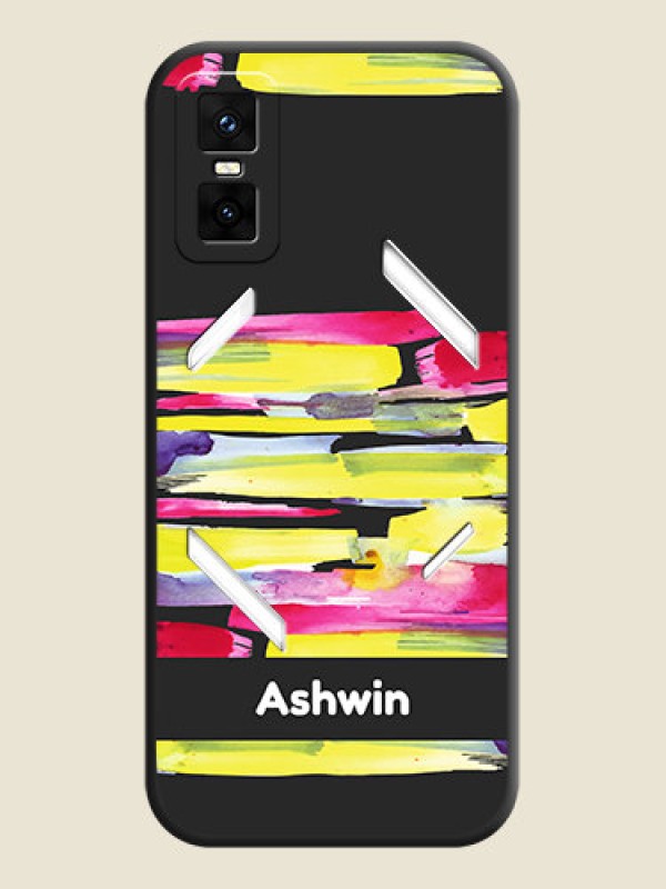 Custom Brush Coloured On Space Black Custom Soft Matte Mobile Back Cover - Infinix GT 30 Pro 5G