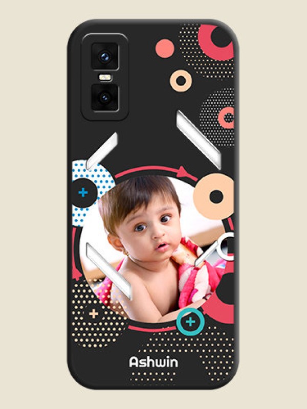 Custom Multicoloured Round Image On Space Black Custom Soft Matte Mobile Back Cover - Infinix GT 30 Pro 5G