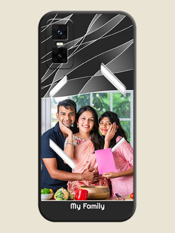 Custom Mixed Wave Lines on Photo On Space Black Custom Soft Matte Mobile Back Cover - Infinix GT 30 Pro 5G