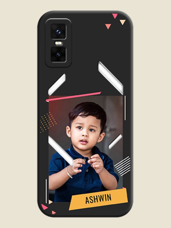 Custom Photo Frame with Triangle Small Dots on Photo On Space Black Custom Soft Matte Mobile Back Cover - Infinix GT 30 Pro 5G