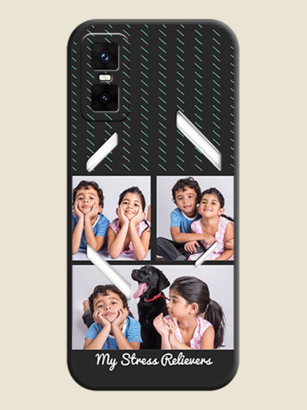 Custom Cross Dotted Pattern with 2 Image Holder On Space Black Custom Soft Matte Mobile Back Cover - Infinix GT 30 Pro 5G
